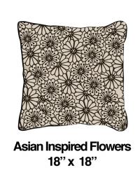 Asian Inspired Flowers Black Oatmeal